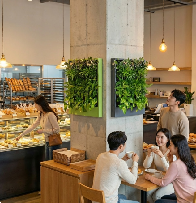 기흥농원 직접제작 완성품(식물포함)수직정원 벽면녹화 공기정화식물 플레테리어