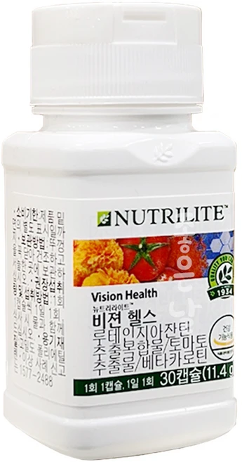 루테인 지아잔틴 암웨이 비젼헬스 30캡슐 루테인 +새부리형마스크 2매 증정, 1개, 30회분 - 쿠팡
