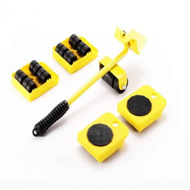 가구 이동 받침대4p 리프팅 세트 (옐로우) 데스크탑이동식받침대 드럼세탁기받침대 회전바퀴 가구받침대, 1개