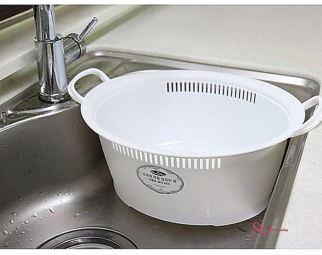 설거지통 7L 전용 설겆이통 싱크대 물빠짐 설거지볼 다용도 대야 바구니 배수홀 한국형uqj985, 상품선택, SBD_화이트