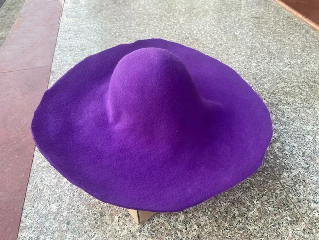 남자 여자 Cloche 양동이 펠트 모자 가을 겨울 양모 펠트 와이드 브림 후드 밀리터리 공예 모자 매혹적인, 01 150 gram, 16 Purple