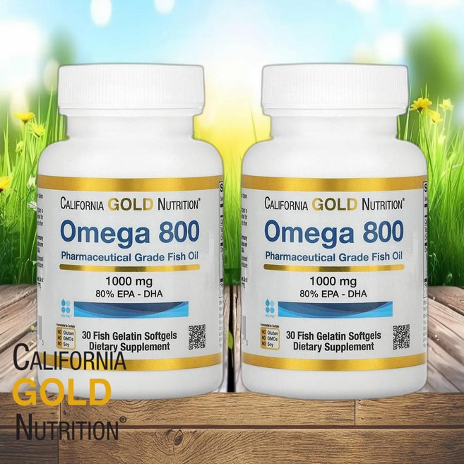 "California Gold Nutrition Omega 800 캘리포니아 골드 CGN 오메가800 30소프트젤 2팩", 30정, 2개