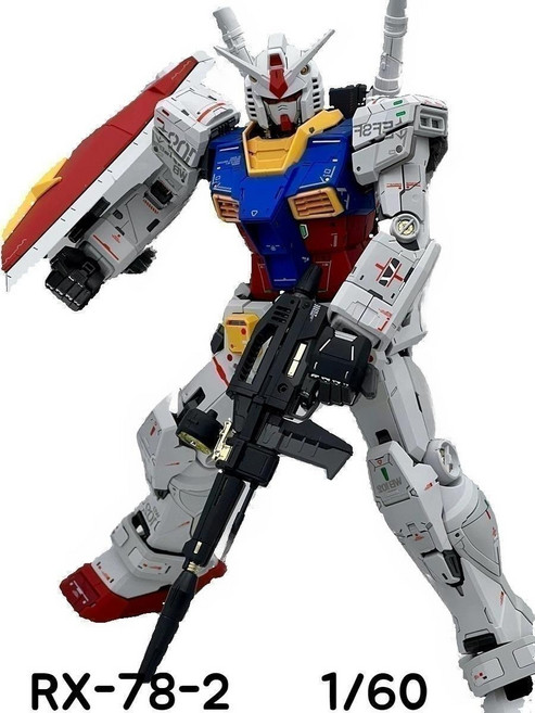 다반 PG 언리쉬드 퍼스트 건담 프라모델 RX-78-2 1/60, RX-78-2 조명 광선검 헤드라이트 포함, 1개