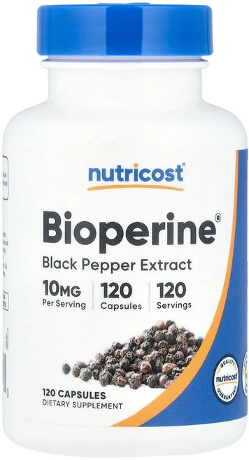 뉴트리코스트 Nutricost Bioperine® 10 mg 120 Capsules, 뉴트리코스트 Nutricost, Bioperine®,, 1개, 120정 - 쿠팡
