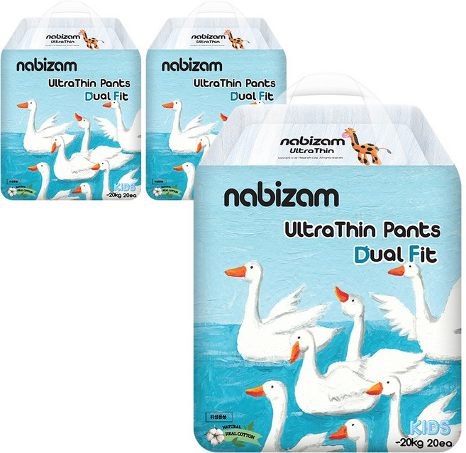 나비잠 울트라씬 듀얼핏 팬티 아동공용, 키즈형(Kid), 60매