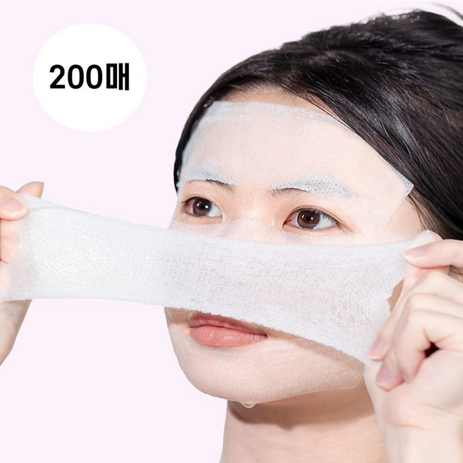 늘어나는 스트레치 화장솜 거즈 스킨 머미 팩 솜 패드, 200매입, 화이트, 1