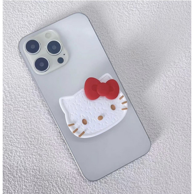 키티 고양이 거울 그립톡, 레드