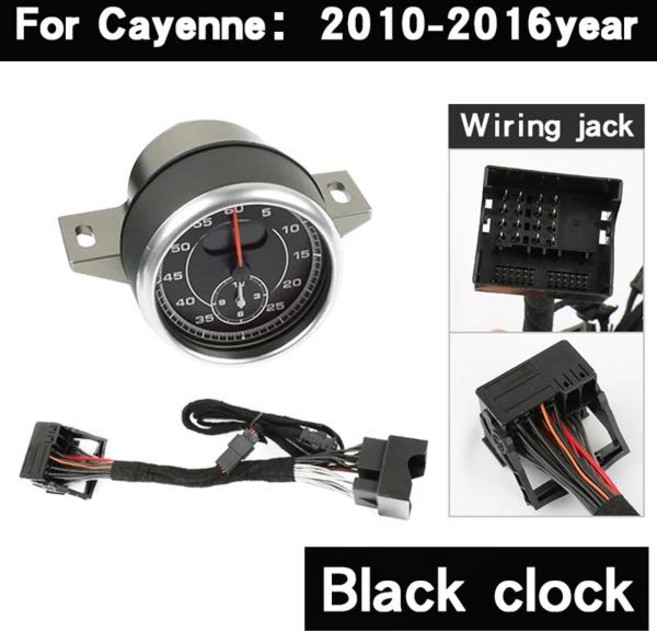 포르쉐 카이엔 2010-2017 자동차 스톱 나침반 시계 시간 대시보드 콘솔 커버 전자식 실내 부품, [01] Black Stopwatch