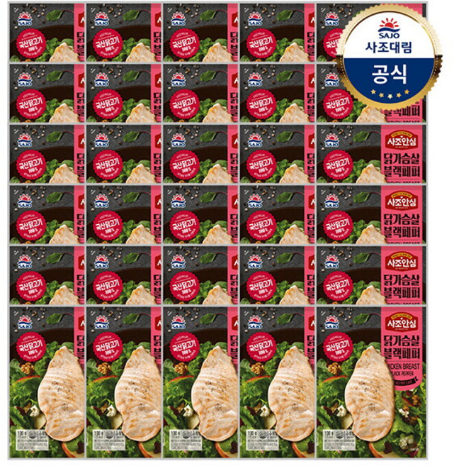 [사조대림] [대림냉장] 사조안심 닭가슴살 블랙페퍼 100g x30개, 30개