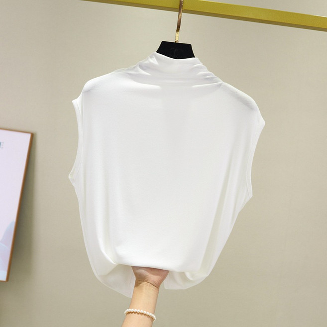 여성 민소매 목폴라 나시 티셔츠 기본 모달 얇은 반목티 빅사이즈 0006