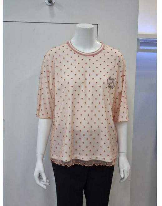 벨리시앙 세이브존04 도트무늬 망사 저지 블라우스 BL3204