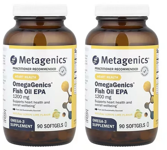 아이허브 2개X 메타제닉스 OmegaGenics EPA 1200 레몬 라임 소프트젤 90정, 2개 - 쿠팡