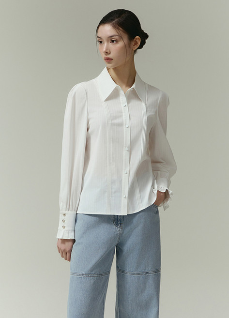 잇미샤 잇미샤 버튼 포인트 블라우스(ITP3WBL740)_DG