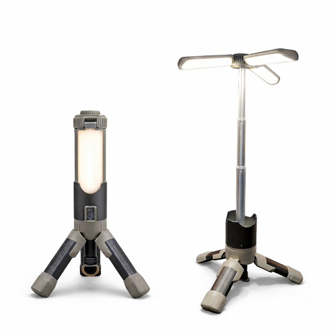 멀티 캠핑 랜턴 LED 스탠드 충전식 캠핑등 P50 고출력 접이식 삼각대 작업등 차박 조명, 1개, 2단, 혼합