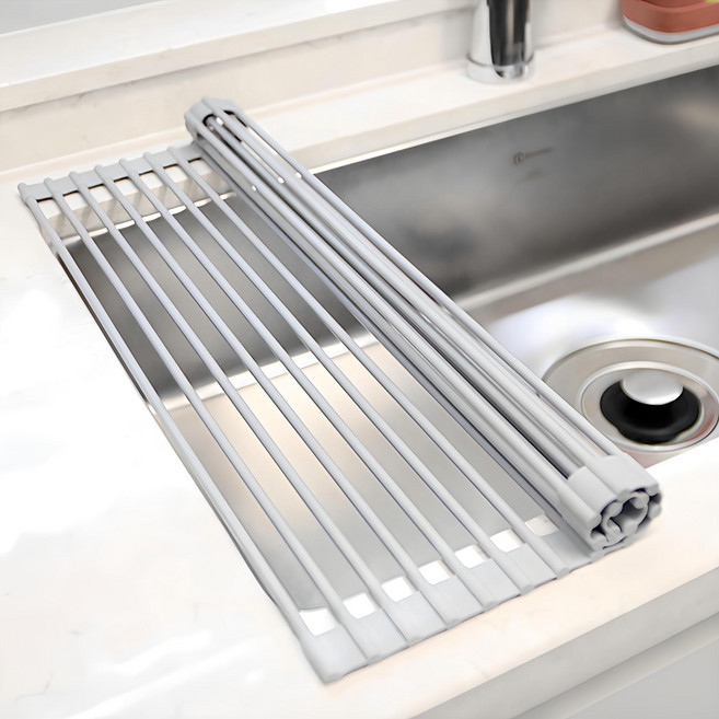 주앤지 실리콘 드라잉 식기건조대 롤매트 18롤, 1단, 그레이, 1개