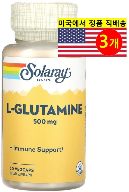 Solaray L-글루타민 500mg, 3개, 50정 - 쿠팡