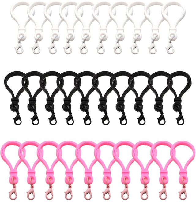 위캔바이 플라스틱 랍스터 키링 열쇠고리 인형고리 부자재 30P, 30개, 믹스(화이트+블랙+핑크)