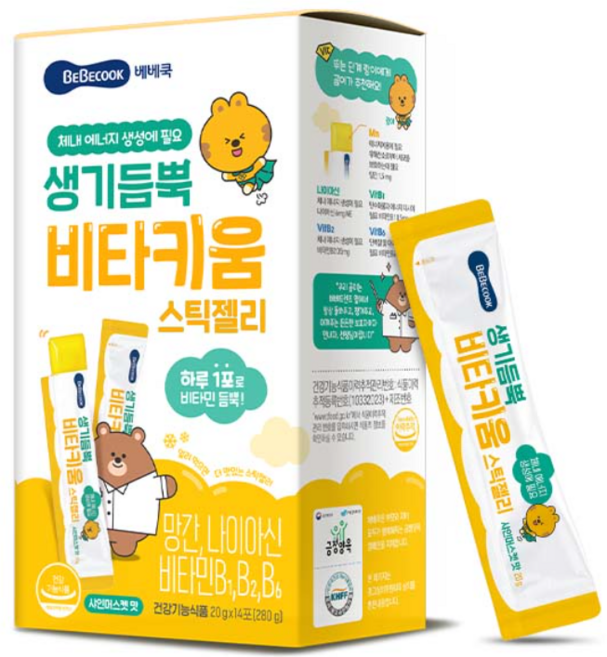 베베쿡 생기듬뿍 비타키움 스틱젤리 14p, 20g, 3박스