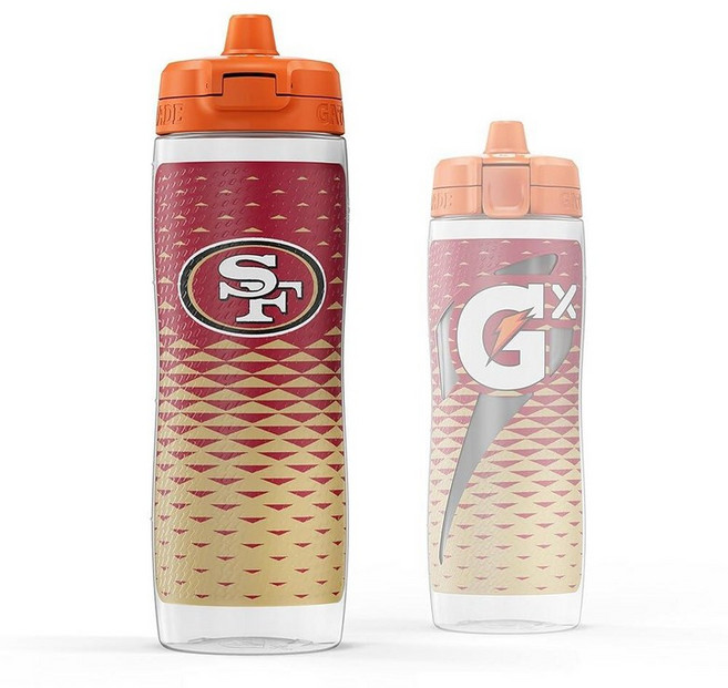 Gatorade Gx NFL 미끄럼 방지 스퀴즈 병 887.2ml(30온스) 하이드레이션 시스템, San Francisco 49ers