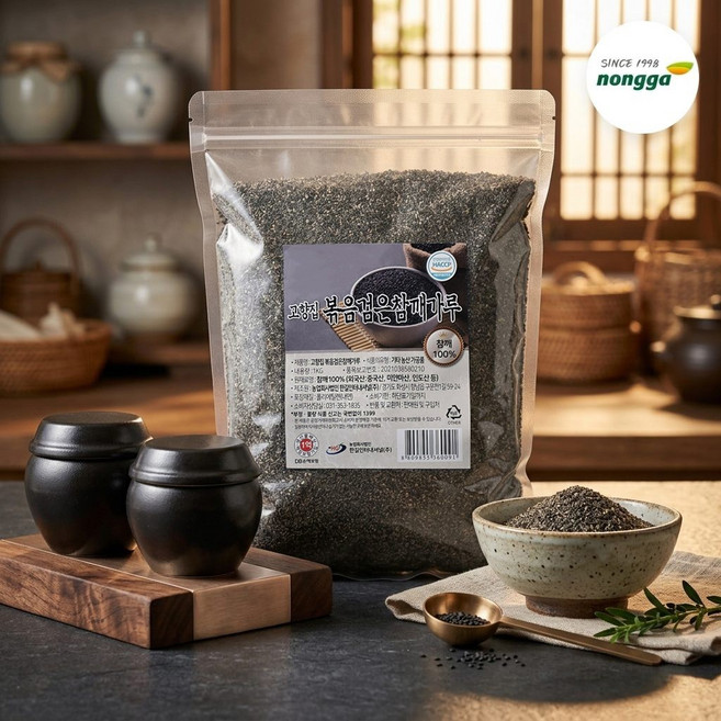 농가식품 흑임자가루 볶음 검정깨가루, 1kg, 1개