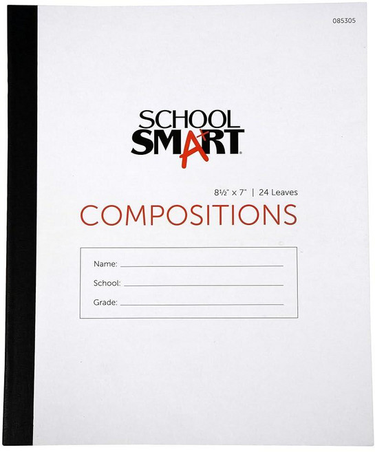 School Smart 스티치 커버 컴포지션 북 노트 - 24장 - 21.9 x 17.8cm 여백 없음 420044, School Smart 스티치 커버 컴포지션 북, 노트