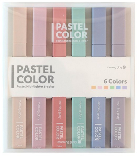 모닝글로리 / 파스텔 형광펜 6색 세트 / 형광펜라이너 형광펜세트 파스텔형광펜, 단품