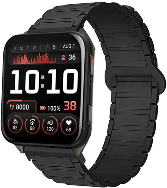 [Lamshaw] for Garmin Venu X1 스마트 시계 밴드 스포츠 실리콘 자석 교환 밴드 길이 조절 벨트 자기 벨트 교환 스트랩 대응 (블랙 24mm), 상세페이지 참조, 상세페이지 참조