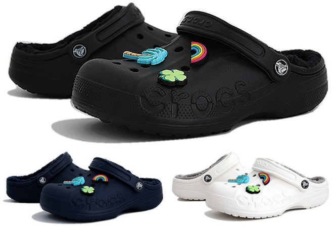 CROCS 정품 겨울 크록스 바야 라인드 클로그 205969 레츄 악세사리