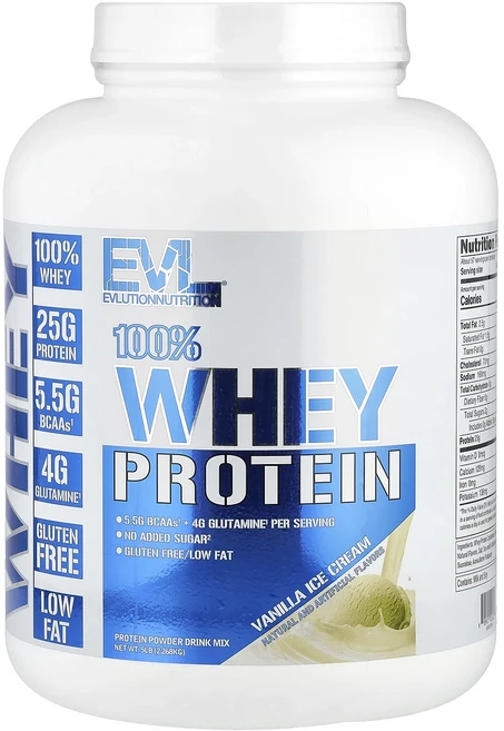 몸관리하세요 겨울입니다 EVLution Nutrition 100% 유청 단백질 바닐라 아이스크림 맛 2.268kg(5lb) 특별관리진행, EVLutionNutrition100유청단백질바닐라아이, 2.268kg, 1 - 쿠팡