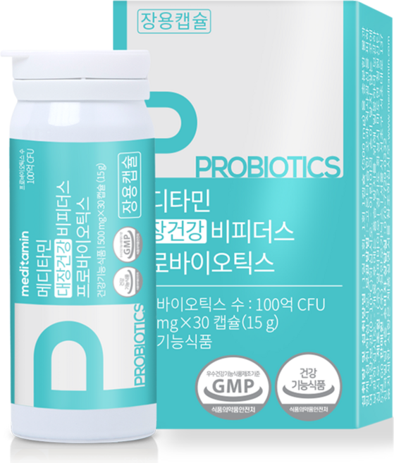 메디타민 대장건강 비피더스 프로바이오틱스 유산균 비피더스균 투명한 정보공개, 30정, 1개