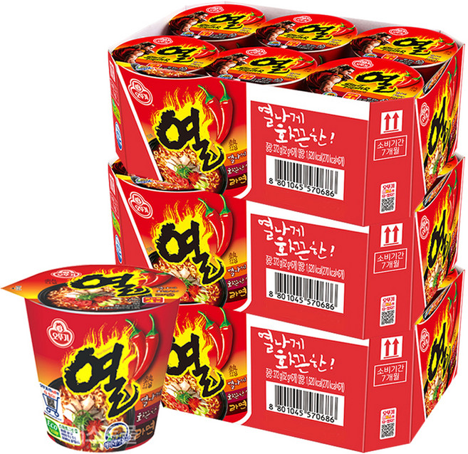 오뚜기 열라면 소컵 62g, 18개