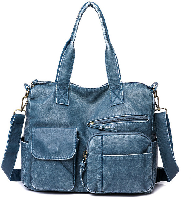 에쥬아 캐주얼 토트백 데님 숄더백 여성 여행 대용량 가방