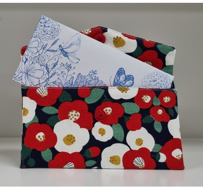[르블랑-KC01] 부모님 용돈봉투 예단봉투 용돈파우치 속지포함 현금지갑 통장지갑 명절 현금 봉투 패브릭 용돈 파우치 핸드메이드 지갑수제 파우치 세배돈 생일 용돈 선물, 1개, 4.동백