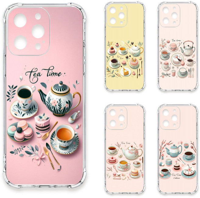 TRON 三星 S21 Ultra 下午茶時光 四角防摔軟殼手機殼 歐式玫瑰茶組