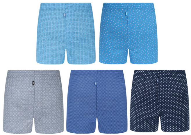 TRY 남자 아이스 쿨 순면 사각 트렁크팬티 5종세트