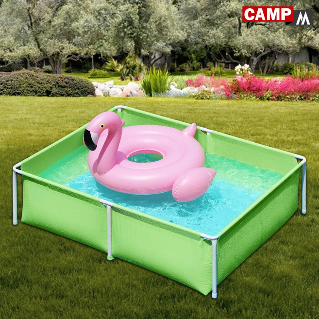 캠프엠 풀장 물놀이 대형 유아 사각 베란다 미니 수영장 소형 특대형 중형 어린이 어른용 튜브 이동식 프레임 실내 가정용 에어 쿠션 야외 간이 옥상 크기 50x150x200 혼합색상, 캠프엠 풀장 (사각 소형/GREEN), 1개