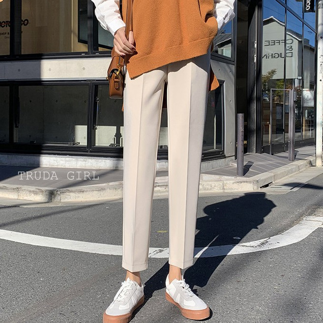 《杜達女孩》高品質西裝長褲 巨顯瘦小腳哈倫褲 直筒褲 休閒長褲 大尺碼 女褲子 九分褲
