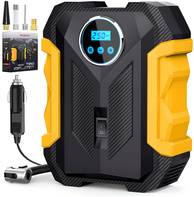 카템 테크윙 차량용 타이어 디지털 에어컴프레셔 펌프 CT429, 1개, 혼합색상