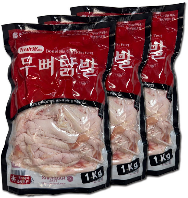 푸드맥스 닭발 원료 무뼈닭발, 1kg, 3개