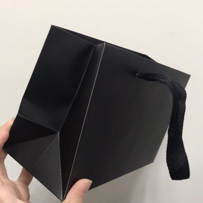 Fion 黑色紙袋 手提禮品袋 簡約質感包裝袋, 1個