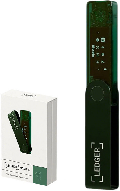 Ledger Nano X 렛저 나노 x Hardware Wallet 블루투스 콜드월렛 하드웨어 암호화폐 지갑 정품 미개봉 Emerald Green, 1개