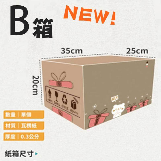 彩繪紙箱 寄件專用規格 三層瓦楞紙箱 超商紙箱, 1個, [彩繪]17#B箱單個 [只能宅配], 彩繪