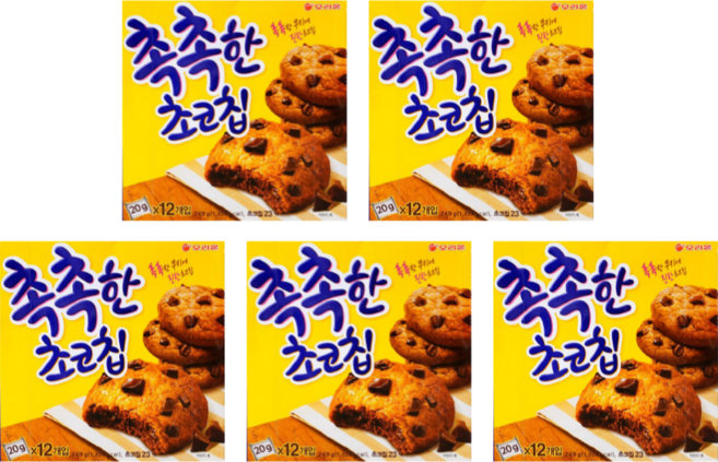 오리온 촉촉한 초코칩, 240g, 5개