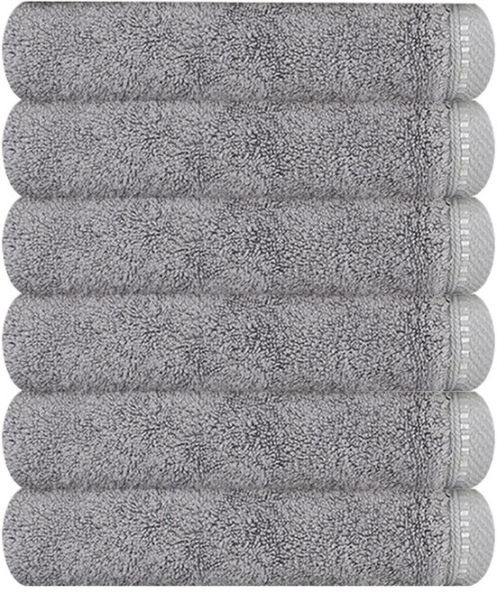 송월타월 솔리드 무지 40 타올 200g 뱀부얀, 라이트그레이, 6개