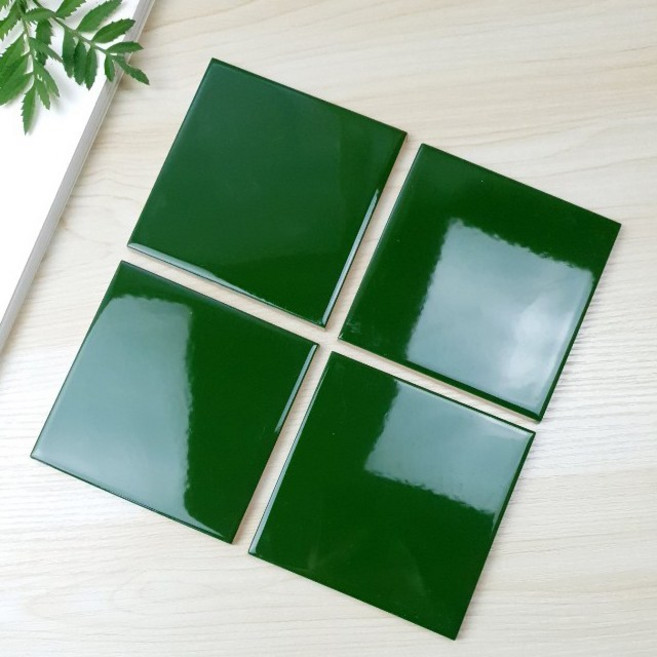 타일닷컴 100x100 정사각 타일, 10 .유광 진녹색-1장(0.01㎡), 1개