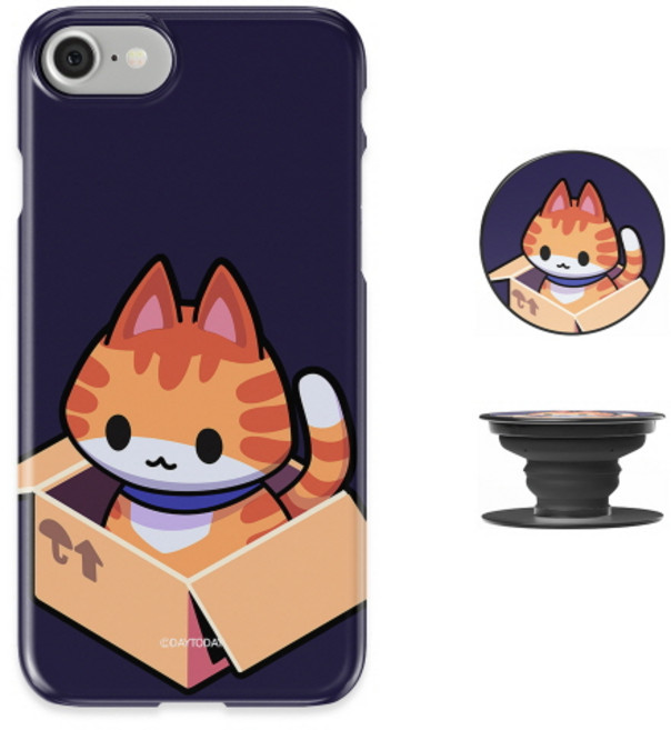 블루민 아이폰7 케이스 멍때리냥 고양이 스마트톡