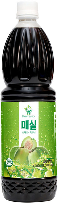 해피스위치 과일농축액 매실 아이스티, 1L, 2개