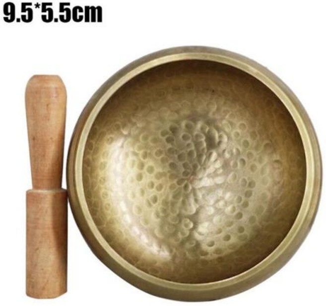 크리스탈싱잉볼 티베트어 그릇 노래 네팔 불교 요가 명상 소리 치료 구리 종교 공예, 9.5cm