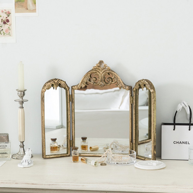 인뎀바움 베르사유 3면 탁상거울, 골드