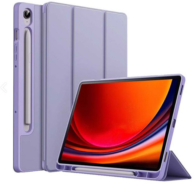 갤럭시탭S9 FE 플러스 울트라 호환 커버 S펜수납 케이스 SM-X510N X516N X610N X616N X710N X716N X810N X816N X910N X916 케이스나라, 라벤더